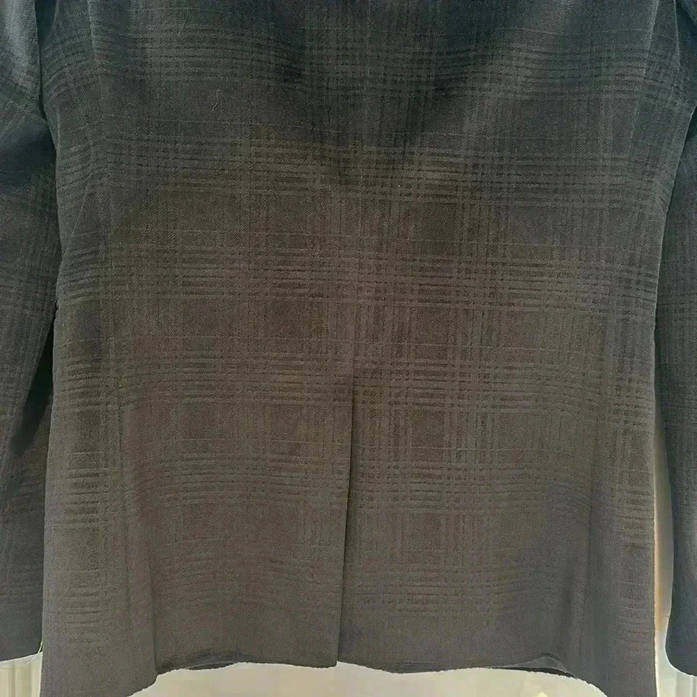 Topman Navy Velvet Plaid Striped Sports Blazer Sz 36